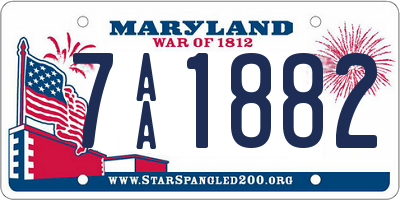 MD license plate 7AA1882