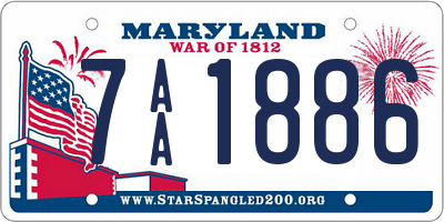 MD license plate 7AA1886