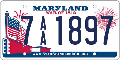 MD license plate 7AA1897