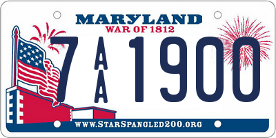 MD license plate 7AA1900