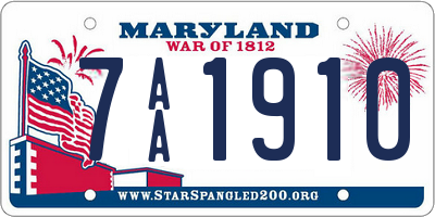 MD license plate 7AA1910