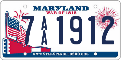 MD license plate 7AA1912