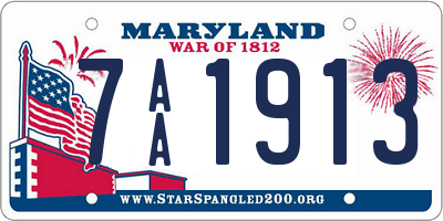 MD license plate 7AA1913