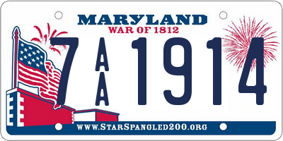 MD license plate 7AA1914