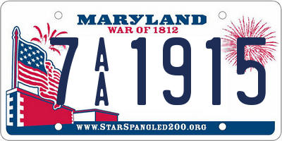 MD license plate 7AA1915