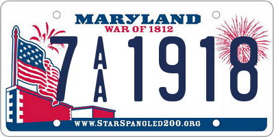 MD license plate 7AA1918