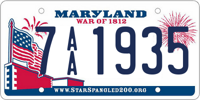 MD license plate 7AA1935