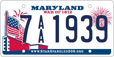 MD license plate 7AA1939