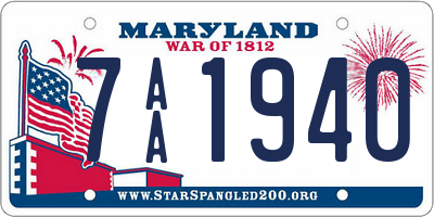 MD license plate 7AA1940