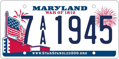 MD license plate 7AA1945