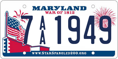 MD license plate 7AA1949