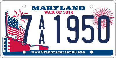 MD license plate 7AA1950