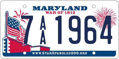 MD license plate 7AA1964