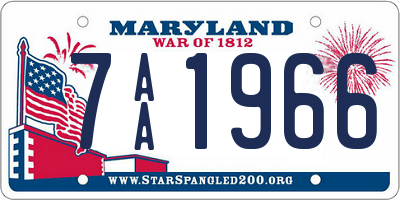 MD license plate 7AA1966