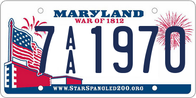 MD license plate 7AA1970