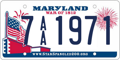 MD license plate 7AA1971