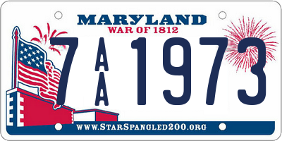 MD license plate 7AA1973