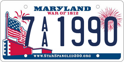 MD license plate 7AA1990