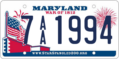 MD license plate 7AA1994