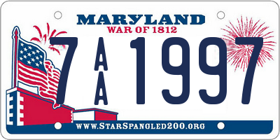 MD license plate 7AA1997