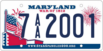 MD license plate 7AA2001