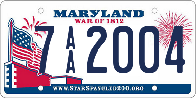 MD license plate 7AA2004