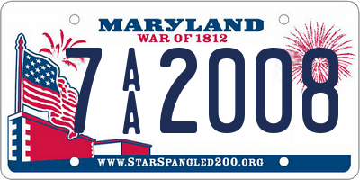 MD license plate 7AA2008