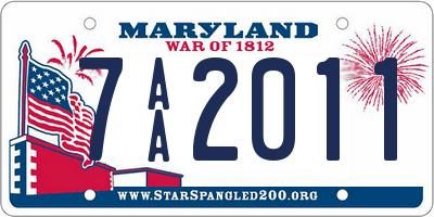 MD license plate 7AA2011