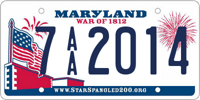 MD license plate 7AA2014