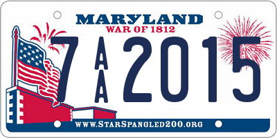 MD license plate 7AA2015