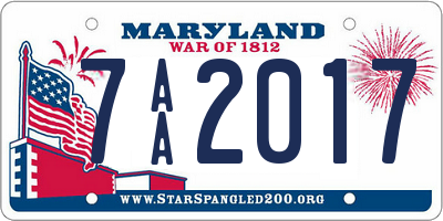 MD license plate 7AA2017