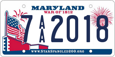 MD license plate 7AA2018