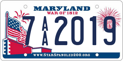 MD license plate 7AA2019