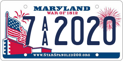 MD license plate 7AA2020