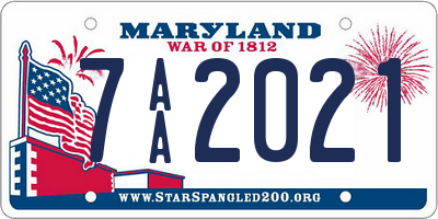 MD license plate 7AA2021