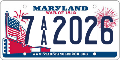 MD license plate 7AA2026