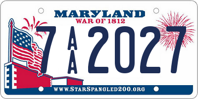 MD license plate 7AA2027