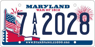 MD license plate 7AA2028