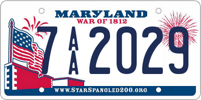 MD license plate 7AA2029