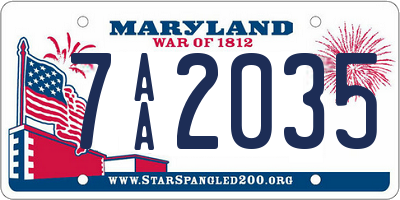 MD license plate 7AA2035