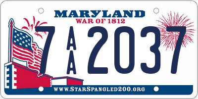 MD license plate 7AA2037