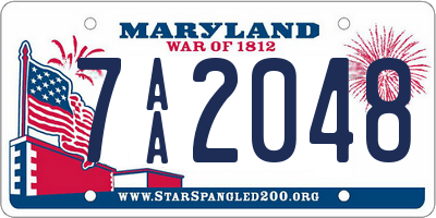 MD license plate 7AA2048