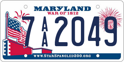 MD license plate 7AA2049