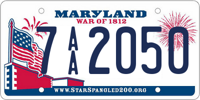 MD license plate 7AA2050