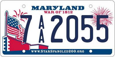 MD license plate 7AA2055