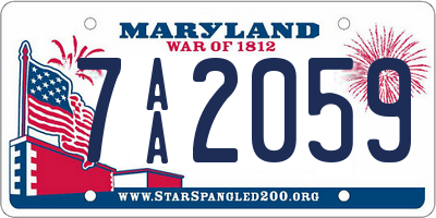 MD license plate 7AA2059