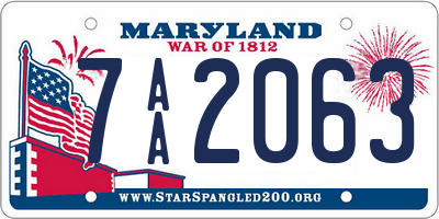 MD license plate 7AA2063