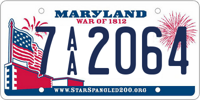 MD license plate 7AA2064