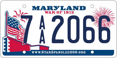 MD license plate 7AA2066