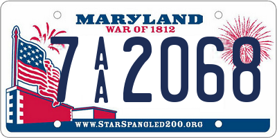 MD license plate 7AA2068